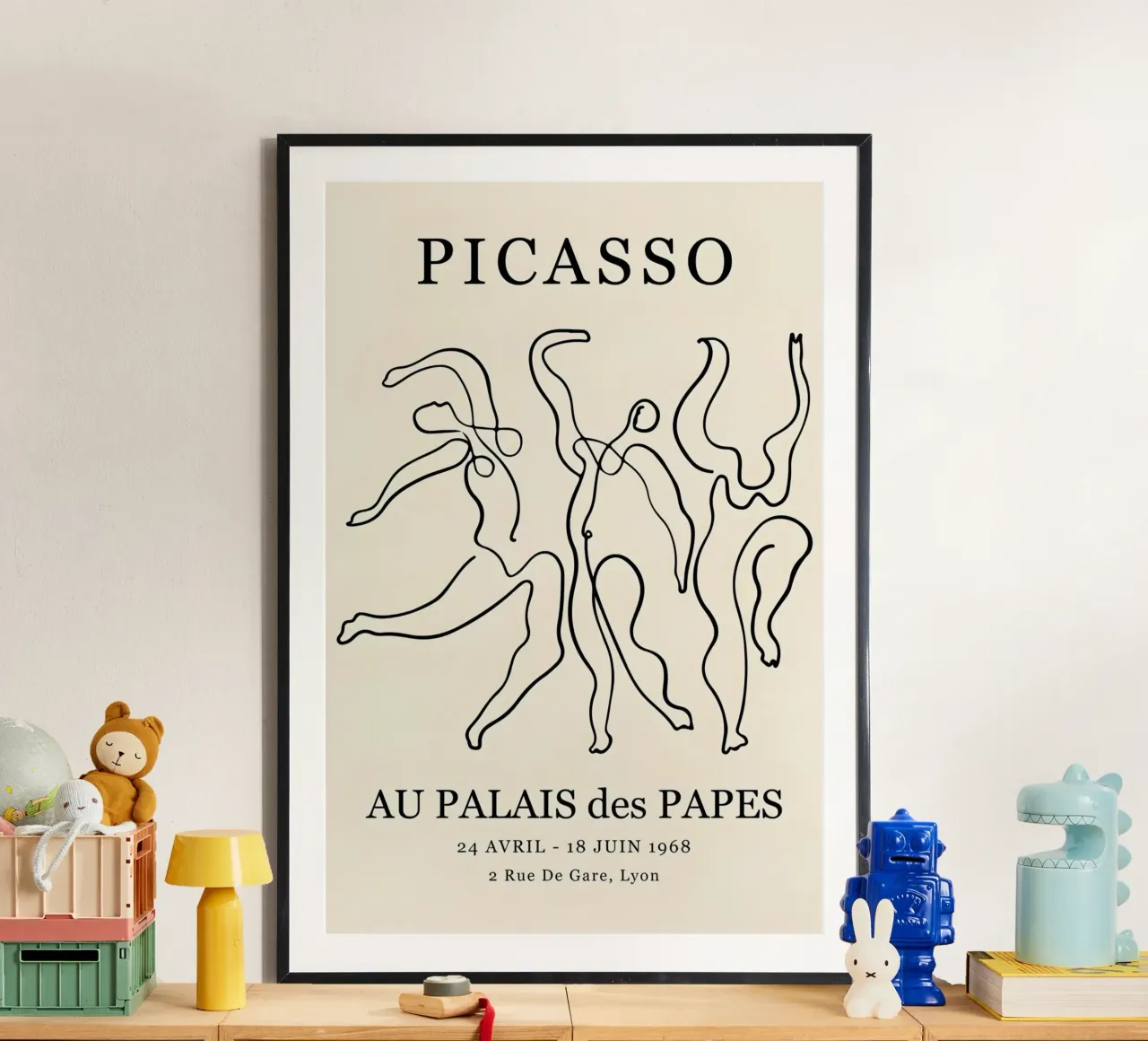 Picasso Tänzer Minimalist Line Art Ausstellungsplakat Poster von homdeco
