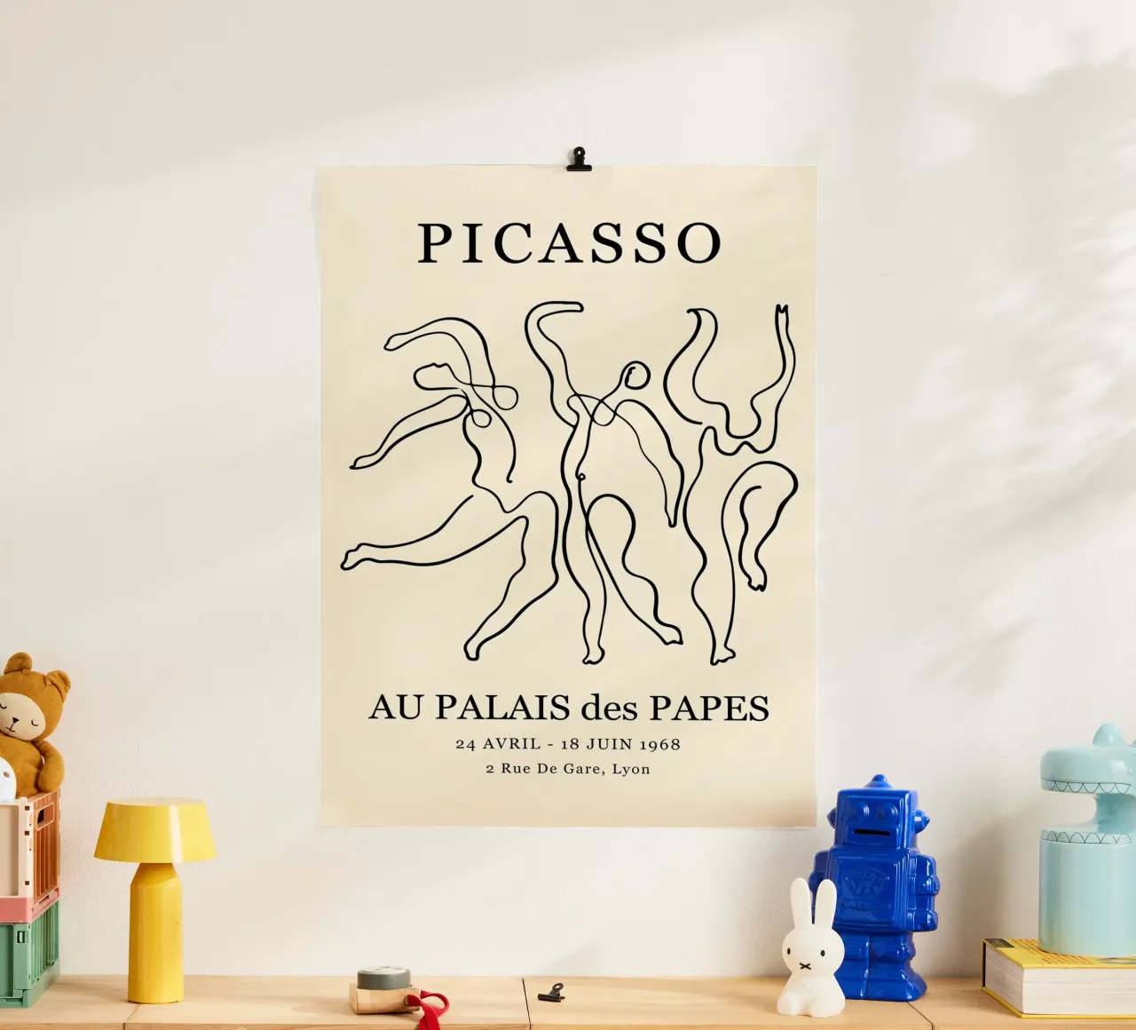 Picasso Tänzer Minimalist Line Art Ausstellungsplakat Poster von homdeco