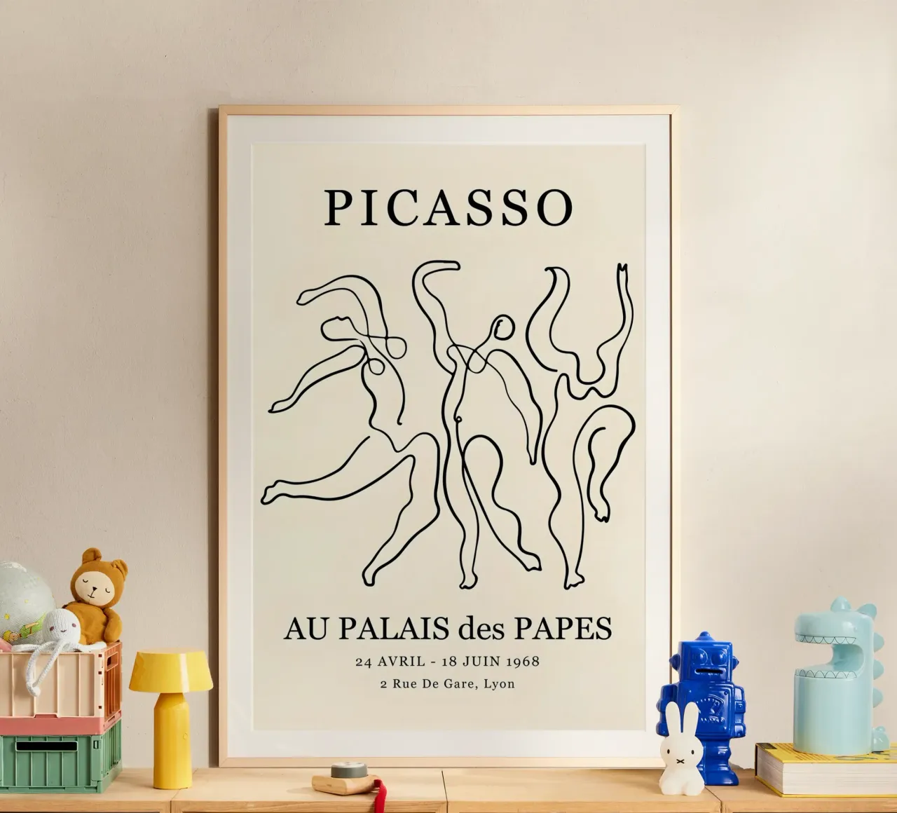 Picasso Tänzer Minimalist Line Art Ausstellungsplakat Poster von homdeco