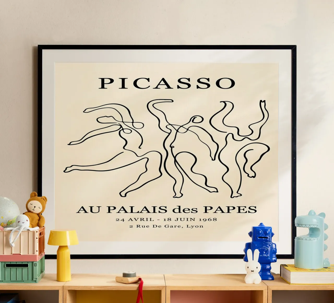 Picasso Tänzer Minimalist Line Art Ausstellungsplakat Poster von homdeco