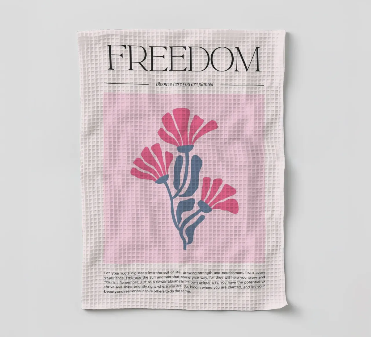 Poster floreale "Freedom" Bloom Where You Are Planted (Libertà) canovaccio da cucina da homdeco