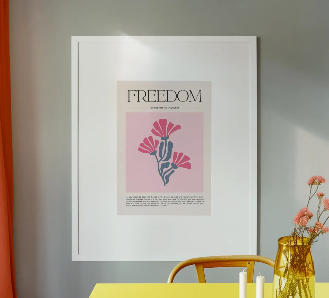 Poster floreale "Freedom" Bloom Where You Are Planted (Libertà) poster da homdeco