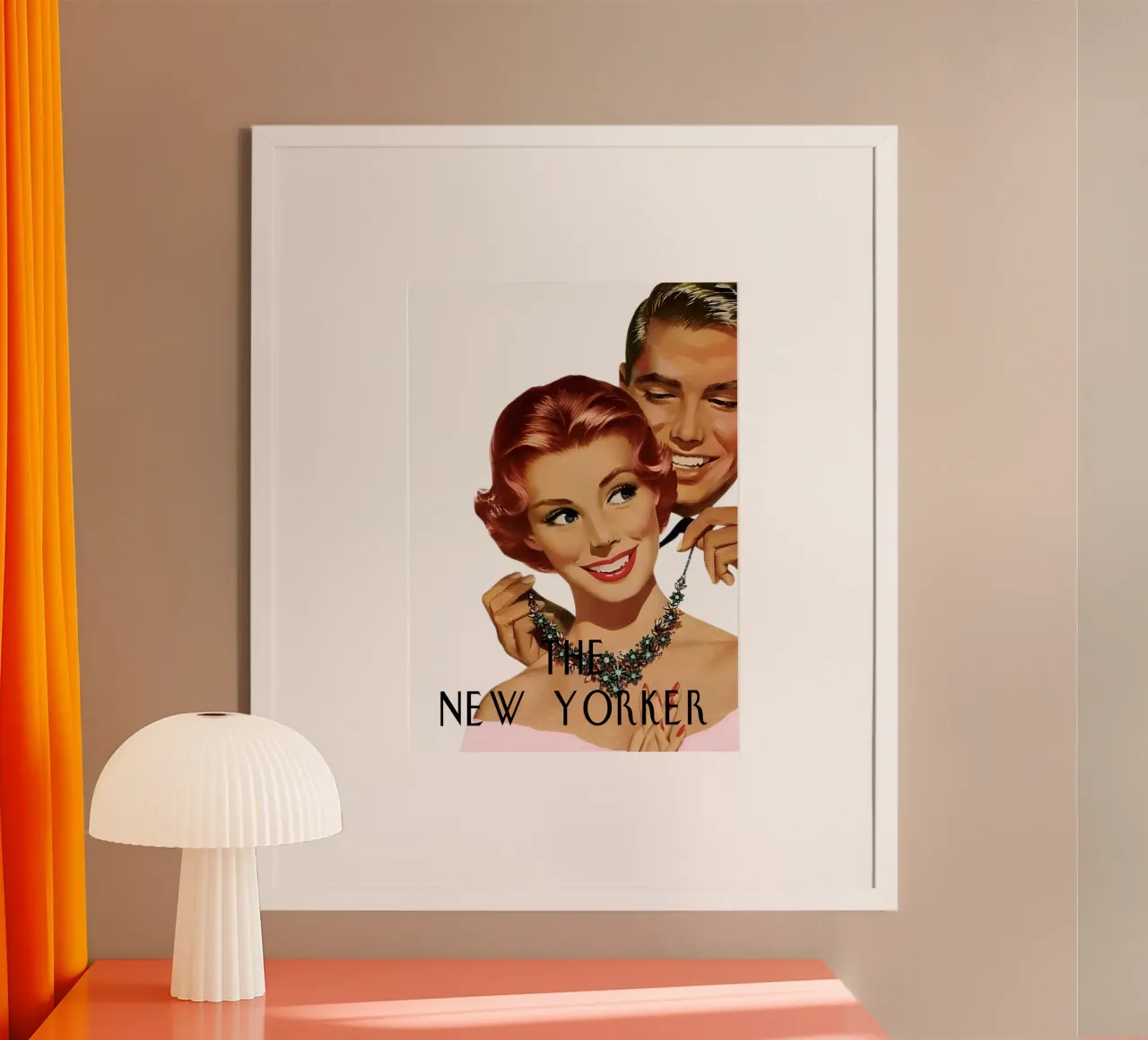 New Yorker, coppia vintage, illustrazione di gioielli poster da homdeco