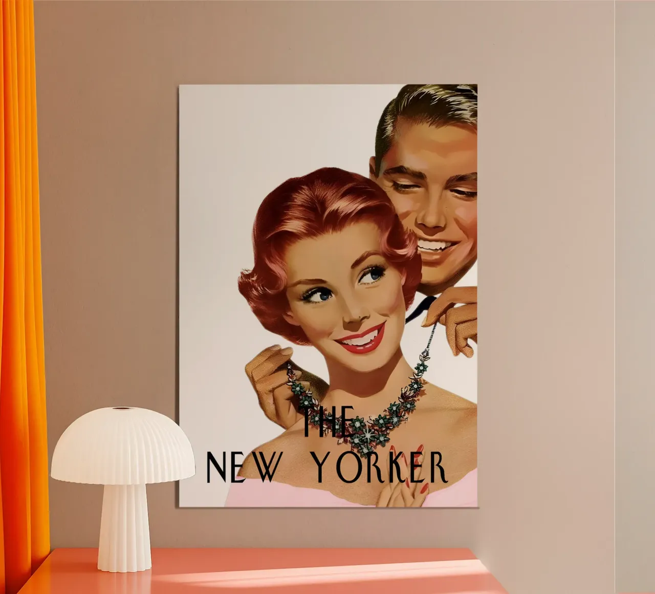 New Yorker, coppia vintage, illustrazione di gioielli poster da homdeco