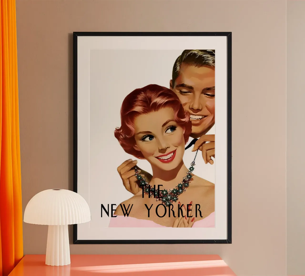 New Yorker, coppia vintage, illustrazione di gioielli poster da homdeco