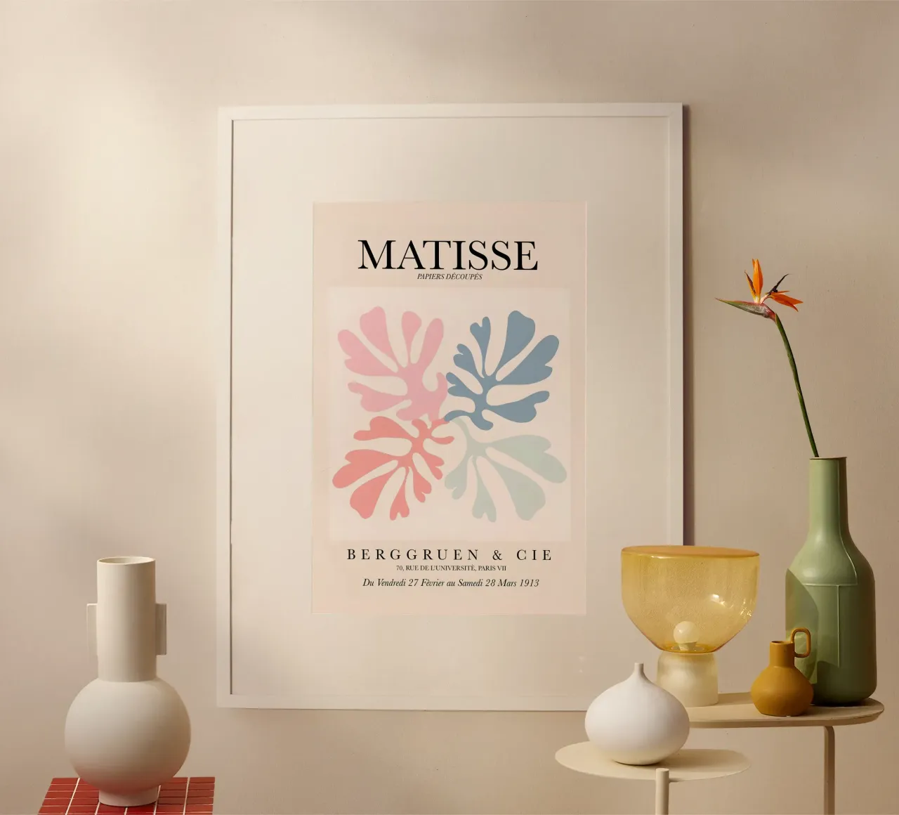 Poster con ritagli astratti di foglie di papiro di Matisse carta hahnemühle da homdeco
