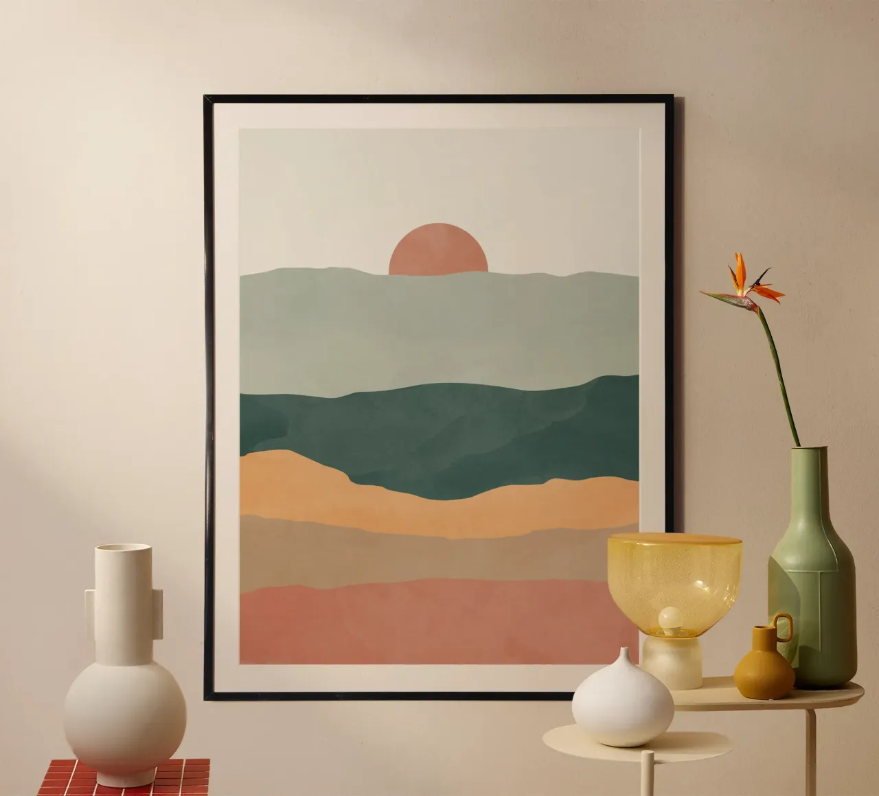 Paesaggio a strati poster con telaio in plastica da LeaDArt