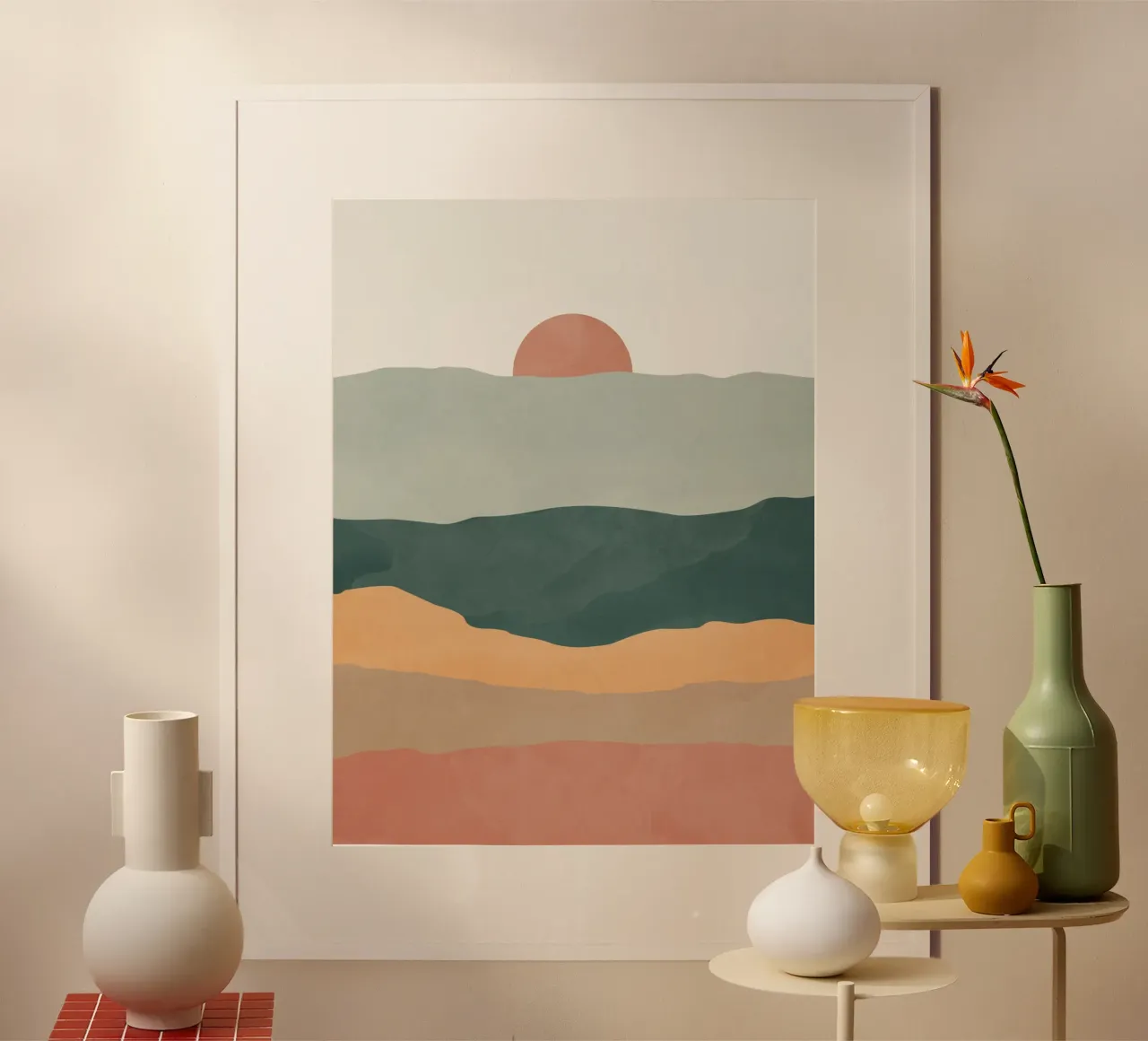 Paesaggio a strati poster con telaio in plastica da LeaDArt