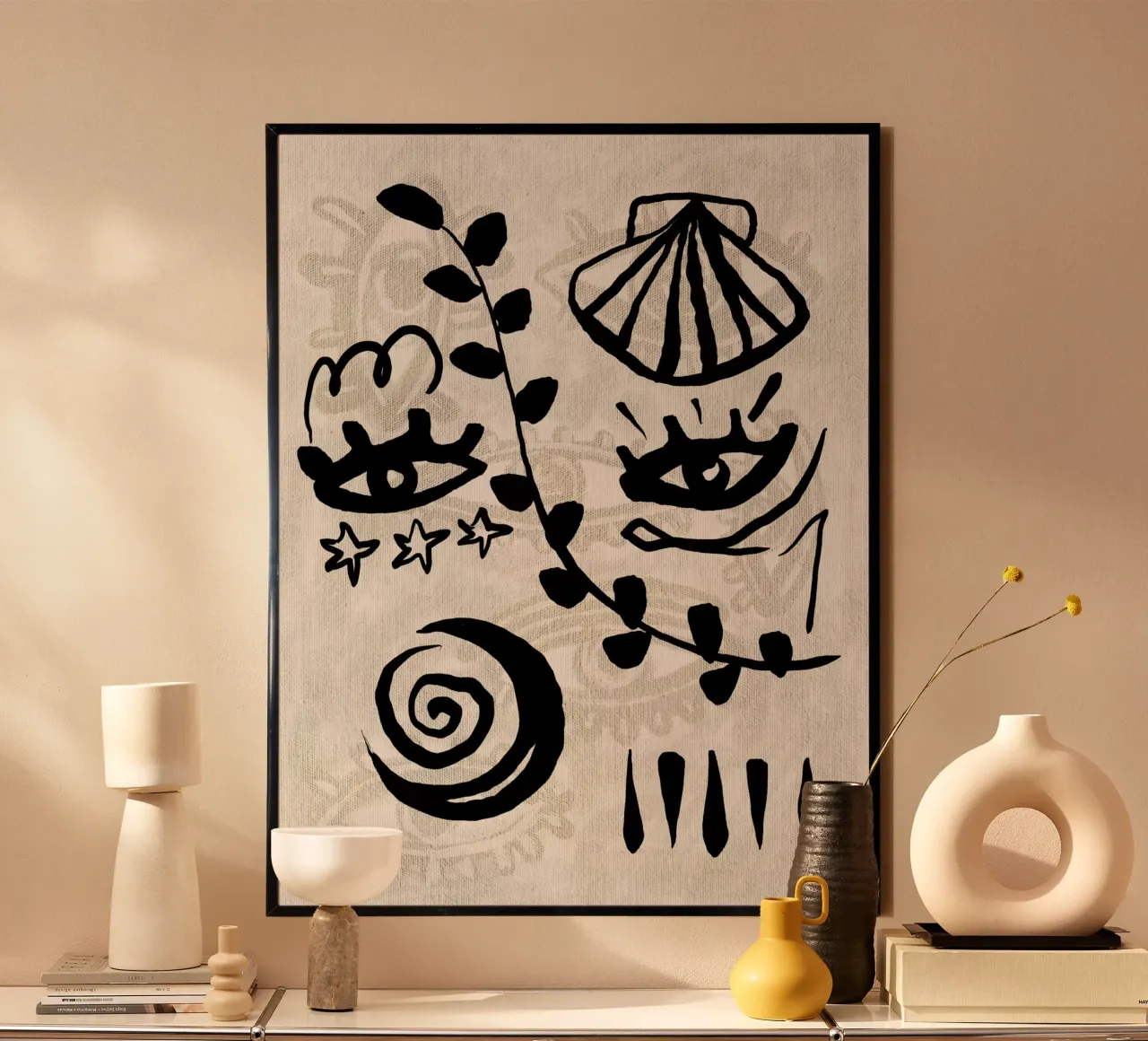 SUMMER HUES poster con telaio in alluminio da Shatha Al Dafai