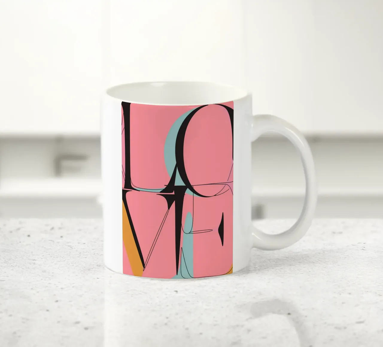 LOVE Typografie Abstract Pop Art Print keramische mok van homdeco