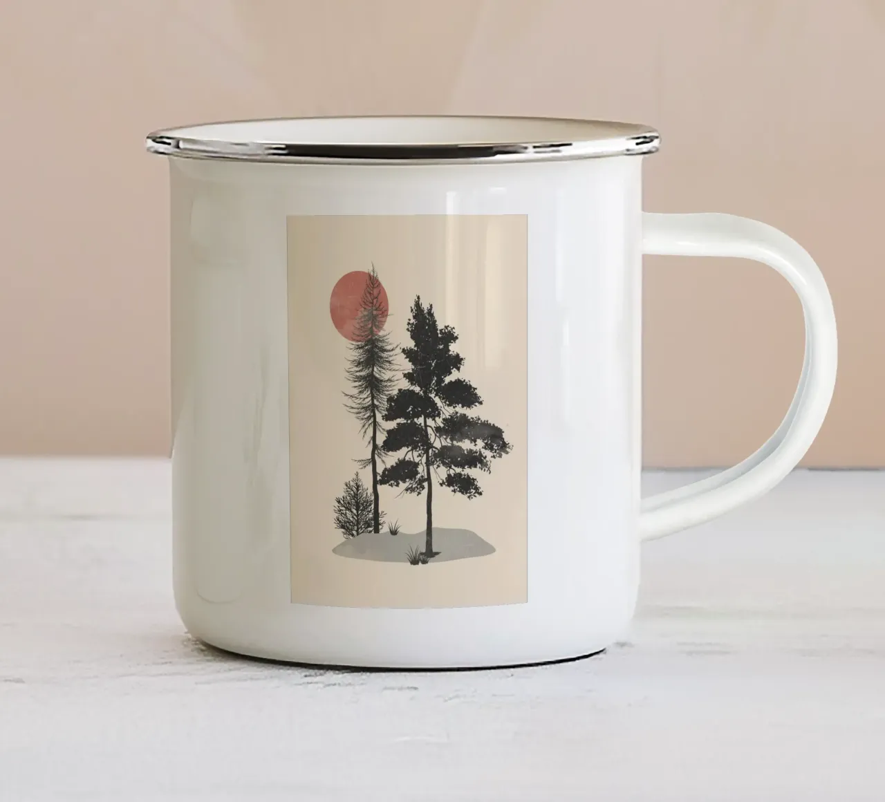 Silhouette della foresta tazza in smalto da LeaDArt