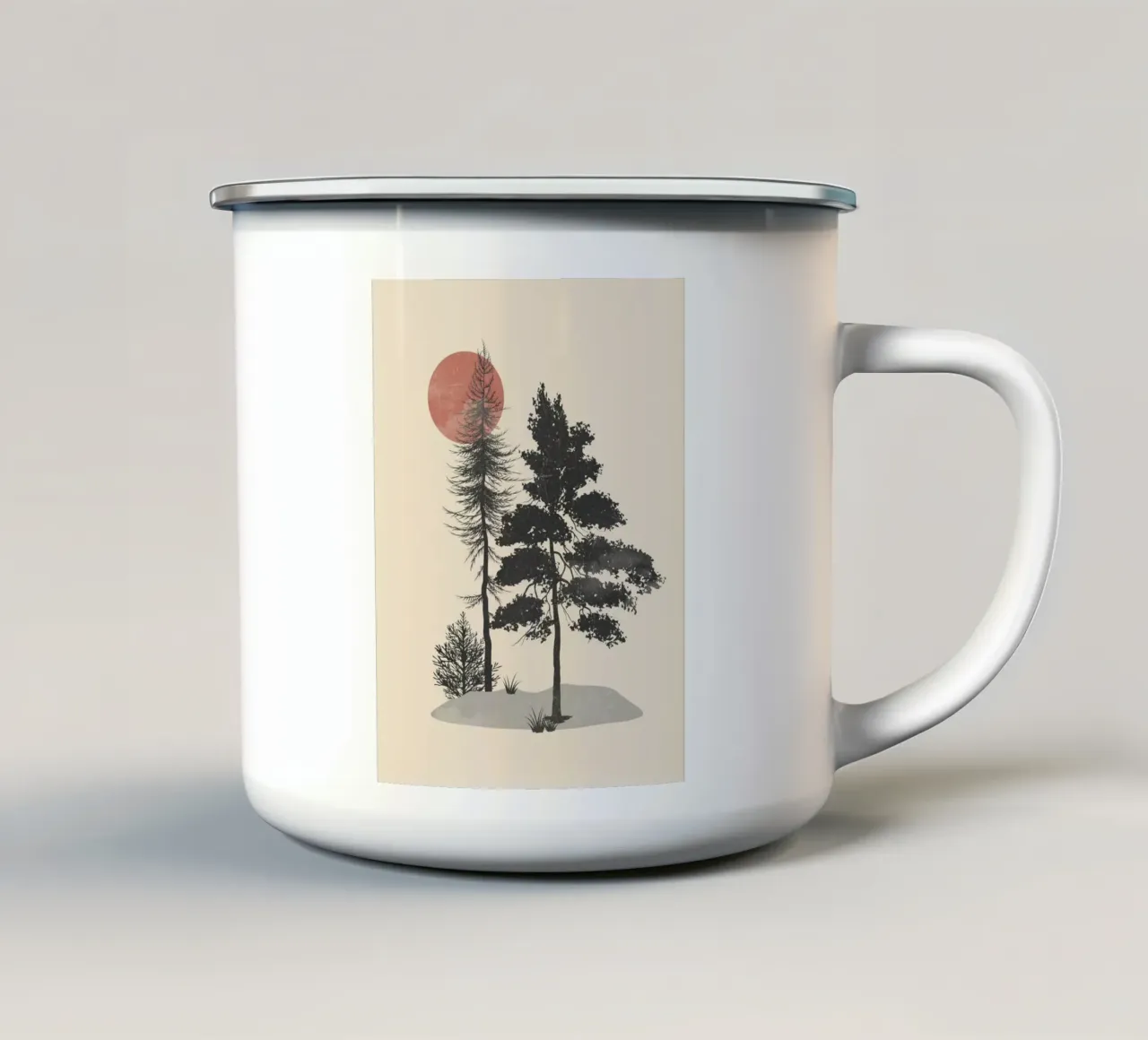 Silhouette della foresta tazza in smalto da LeaDArt