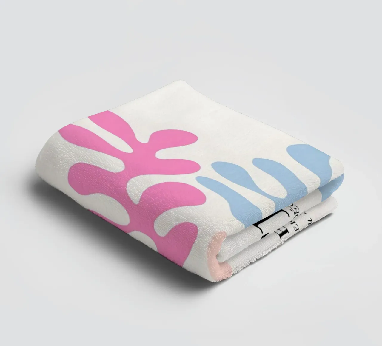 Matisse Papyrus Recortes abstractos Rosa pálido Azul toalla de baño de homdeco