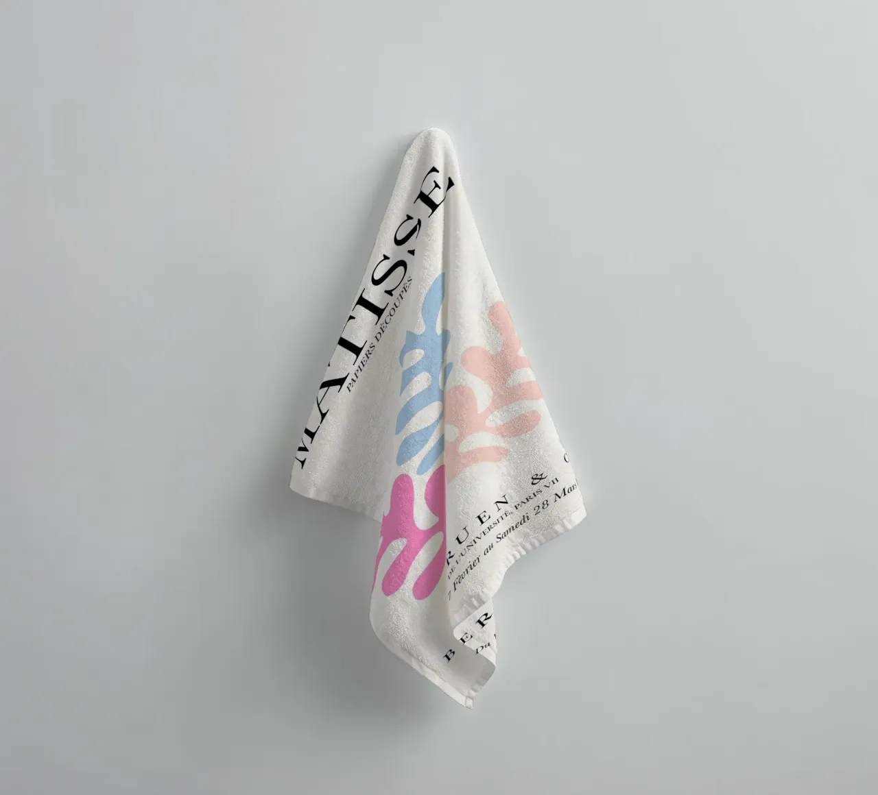 Matisse Papyrus Recortes abstractos Rosa pálido Azul toalla de baño de homdeco