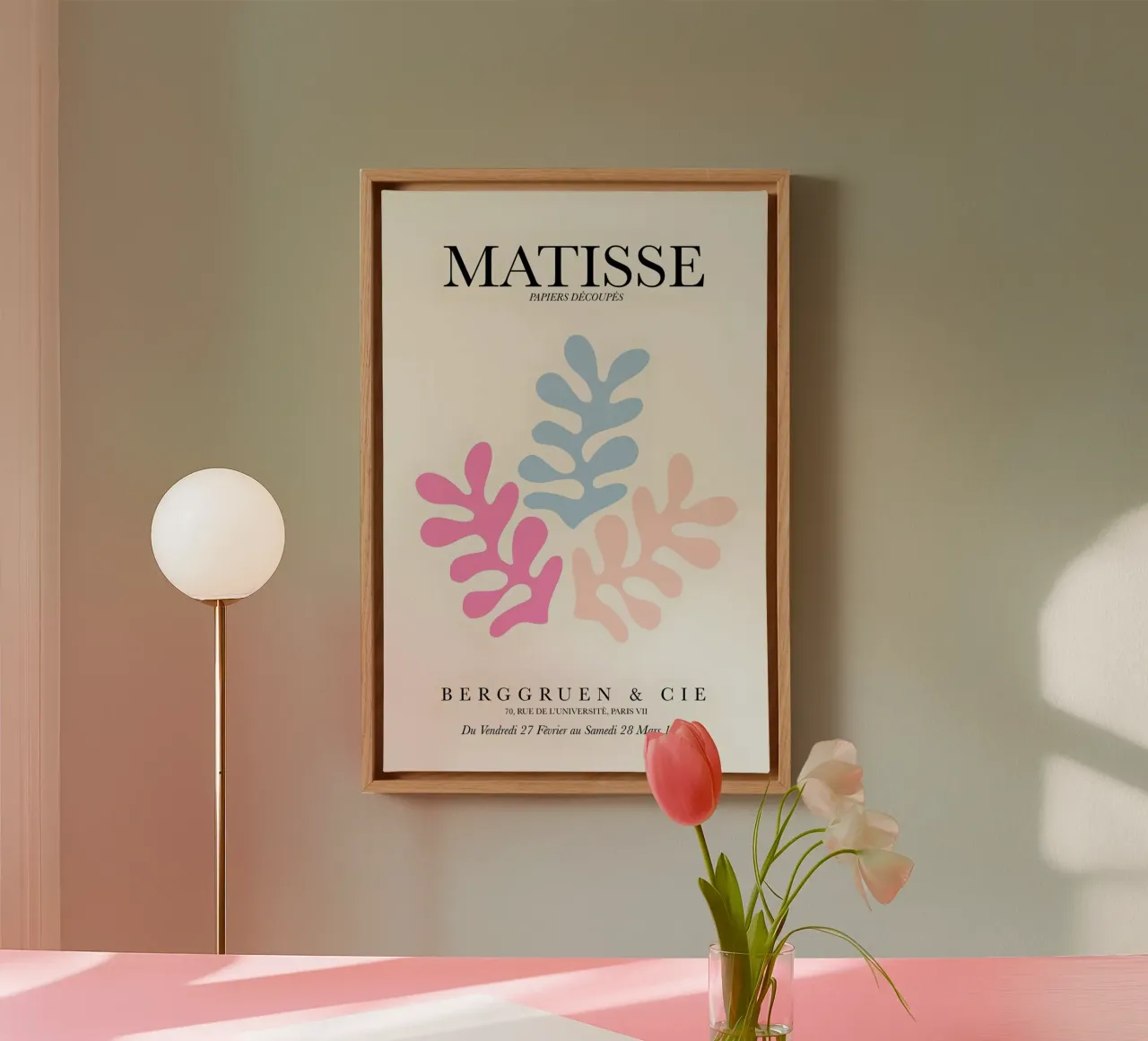 Matisse Papyrus Abstract Cut-Outs Pale Pink Blue canvas by homdeco