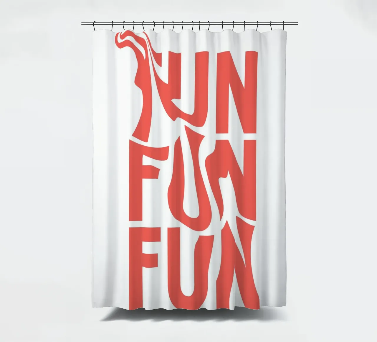 Poster pop art in grassetto tipografico Fun Fun Fun Fun tenda da doccia da homdeco