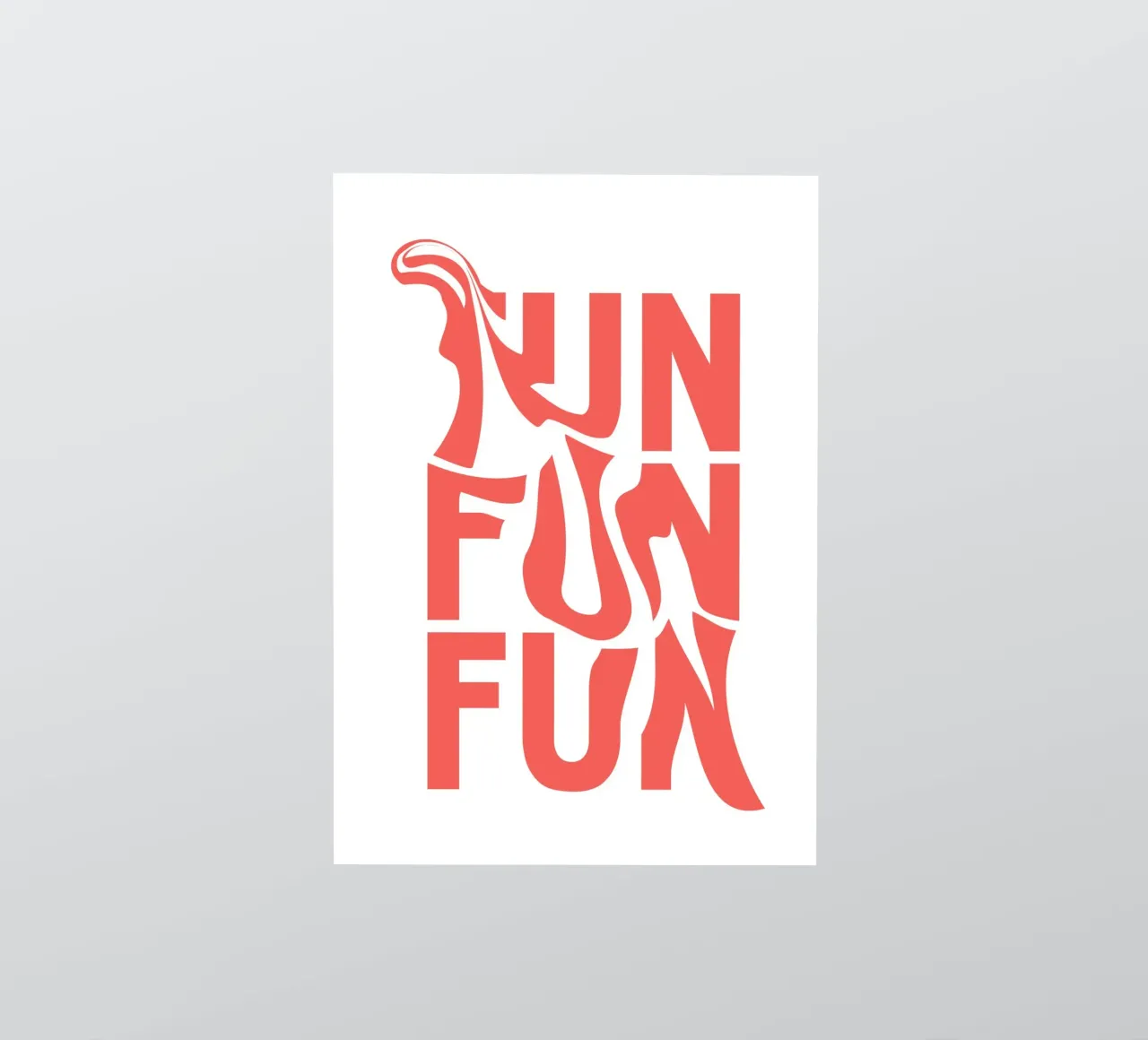 Poster pop art in grassetto tipografico Fun Fun Fun Fun adesivo da homdeco