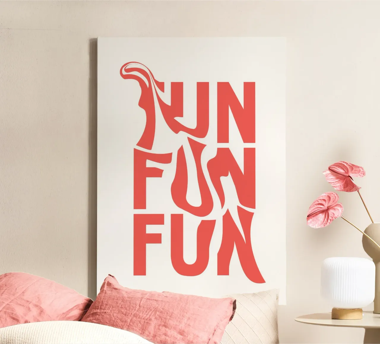 Poster pop art in grassetto tipografico Fun Fun Fun Fun tela con Cornice a cassetta da homdeco