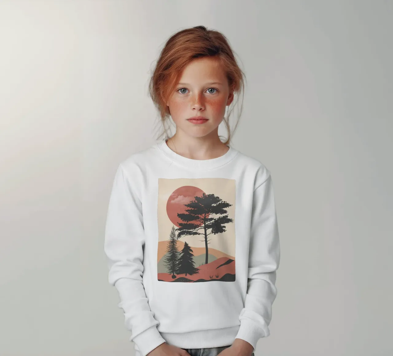 Sole rosso nascente felpa bambino da LeaDArt