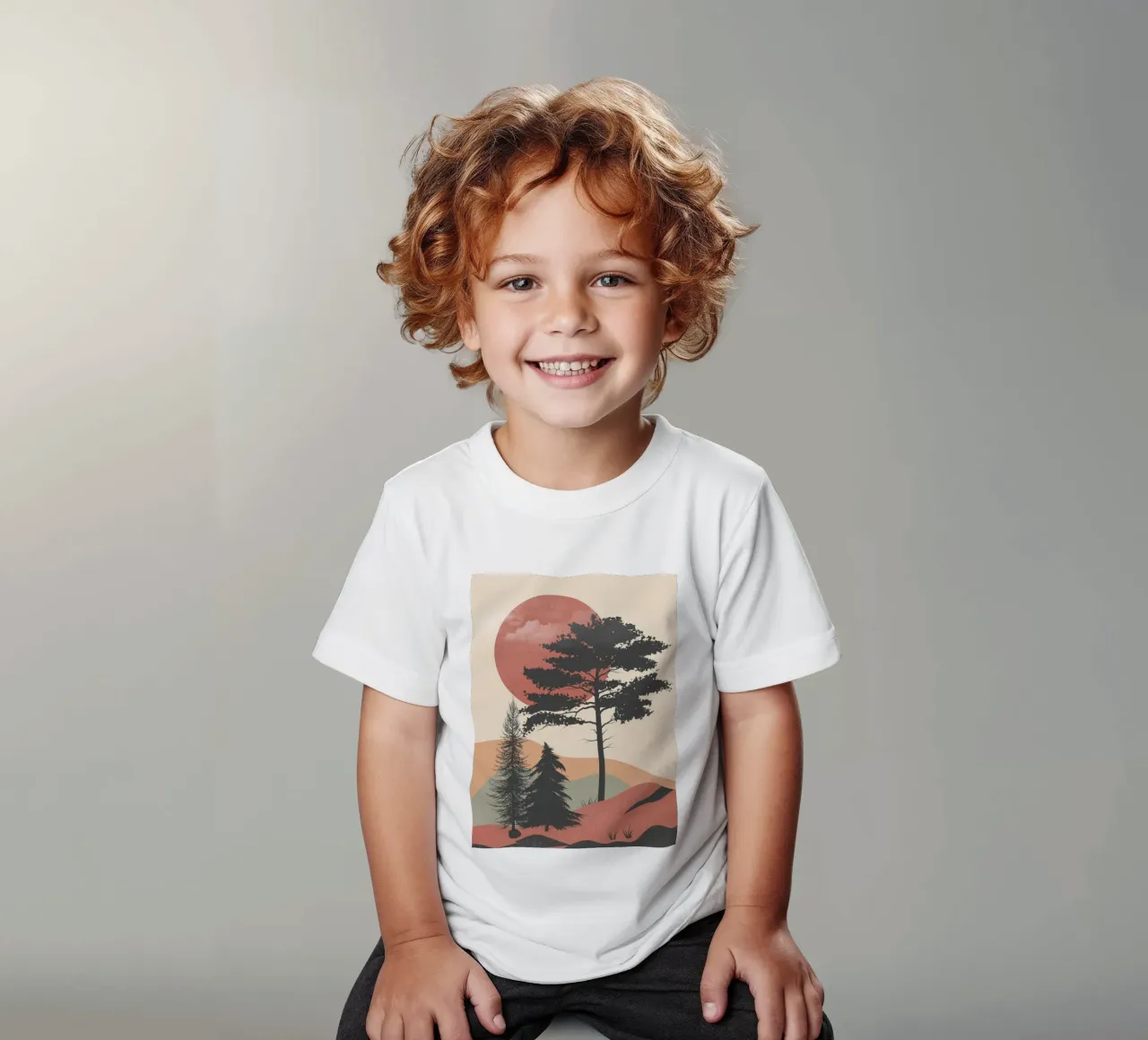 Sole rosso nascente t-shirt bambini da LeaDArt