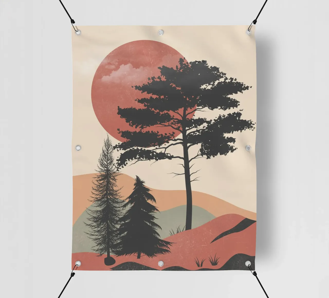Sole rosso nascente telo in pvc da LeaDArt