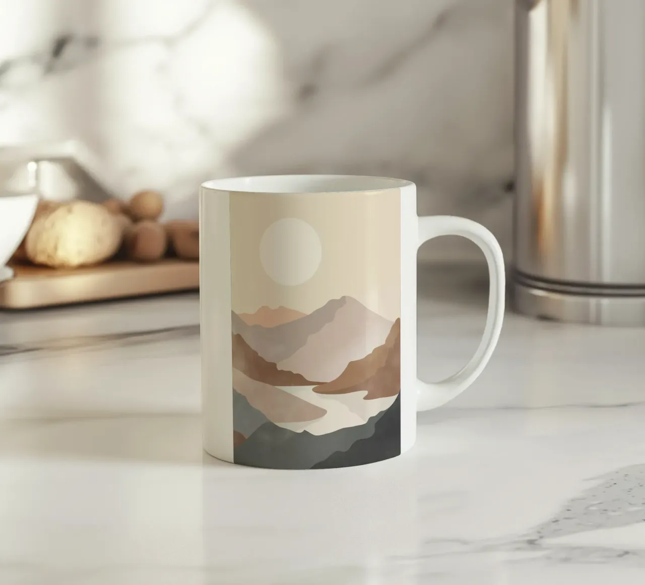 Vista morbida sul fiume tazza in ceramica da LeaDArt