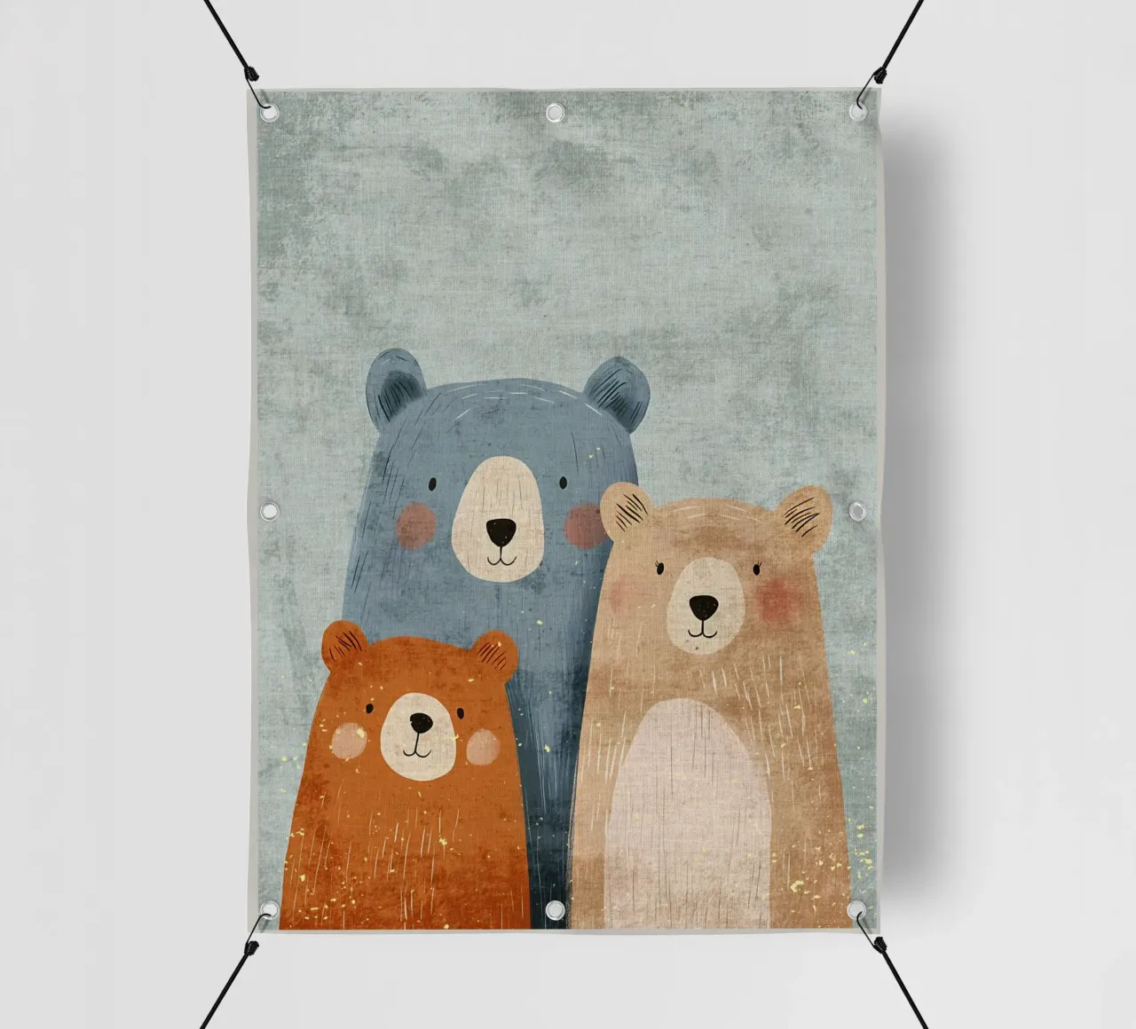 Tre simpatici orsi telo in pvc da Shawna Studio