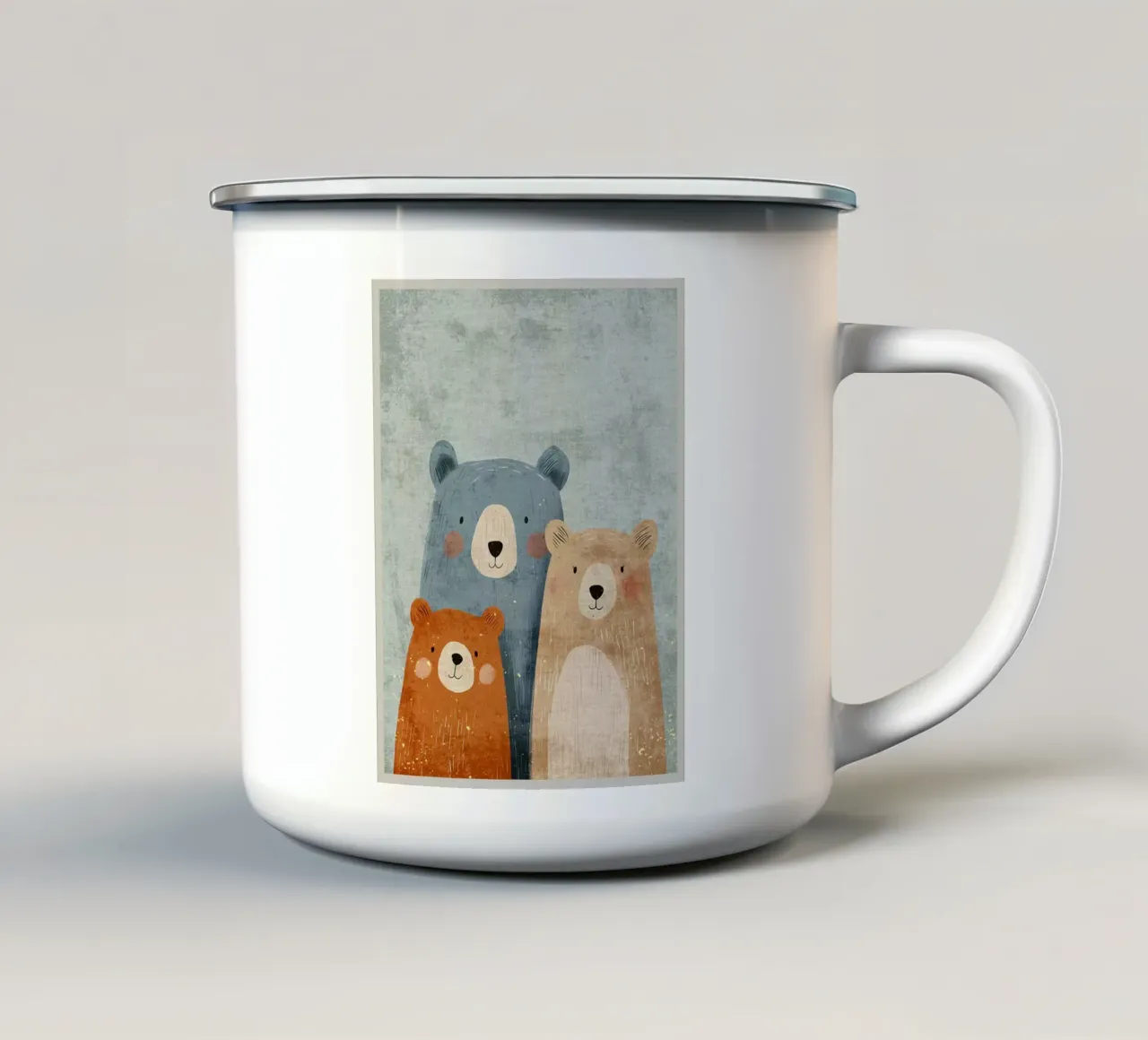 Tre simpatici orsi tazza in smalto da Shawna Studio