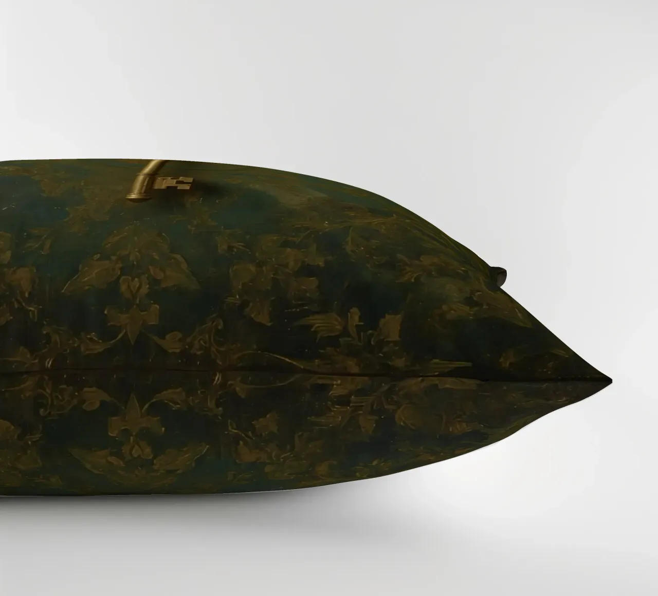Key hanging against a textured background with intricate flo decorative cushion by DesignDoodle