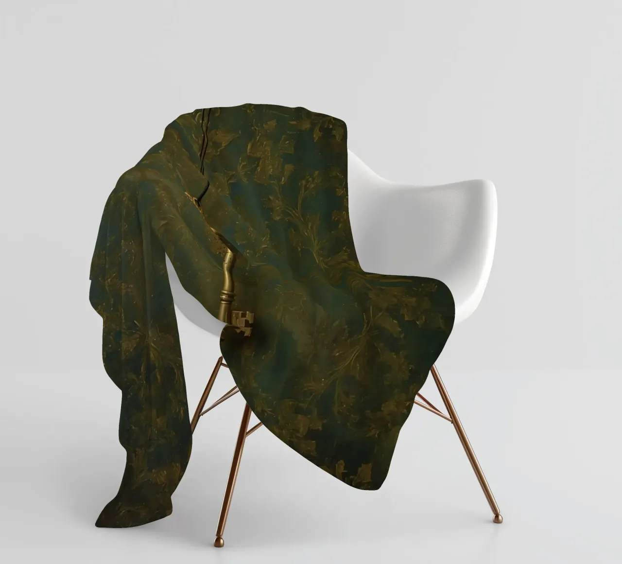 Key hanging against a textured background with intricate flo fleece blanket by DesignDoodle