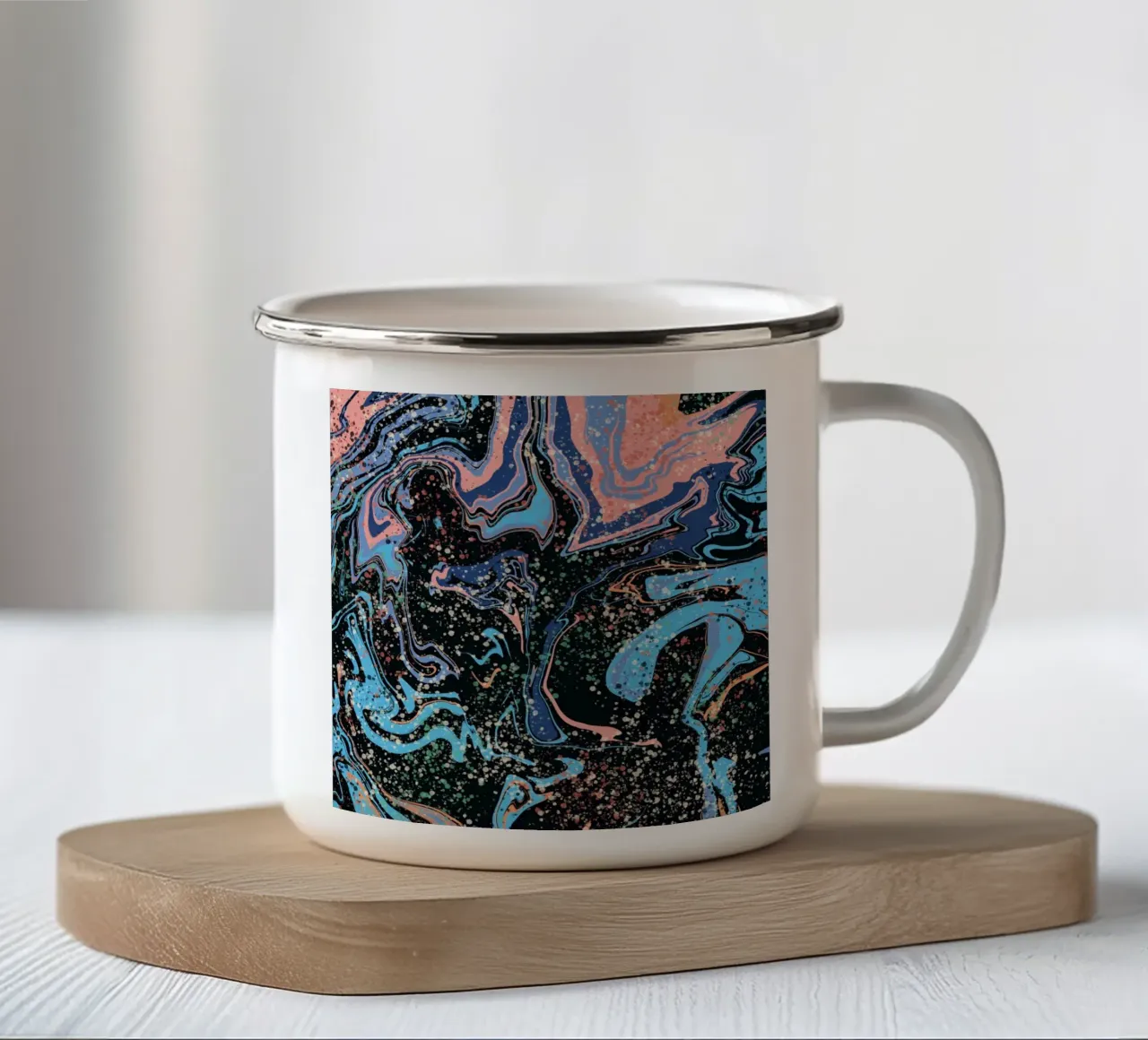 Flusso di marmo 05 tazza in smalto da Little Dean