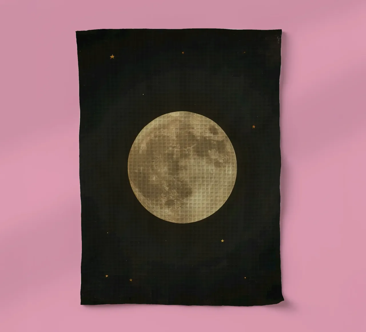 Full moon illuminates night sky with bright glow and scatter tea towel by DesignDoodle
