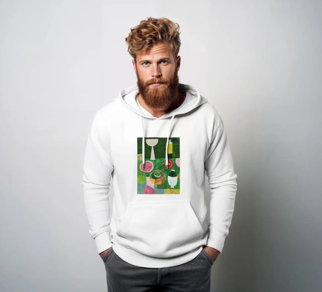 Natura morta in verde felpa con cappuccio da DaarbyN