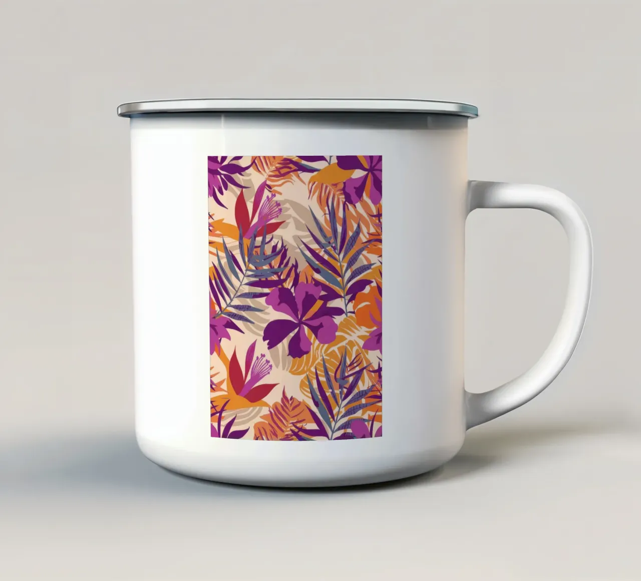 Trama tropicale vibrante tazza in smalto da Obs Canvas