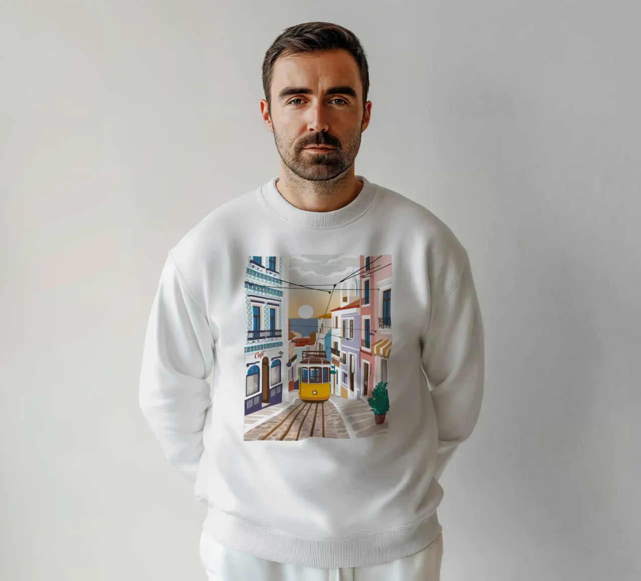 Viaggio in tram a Lisbona felpa da Obs Canvas