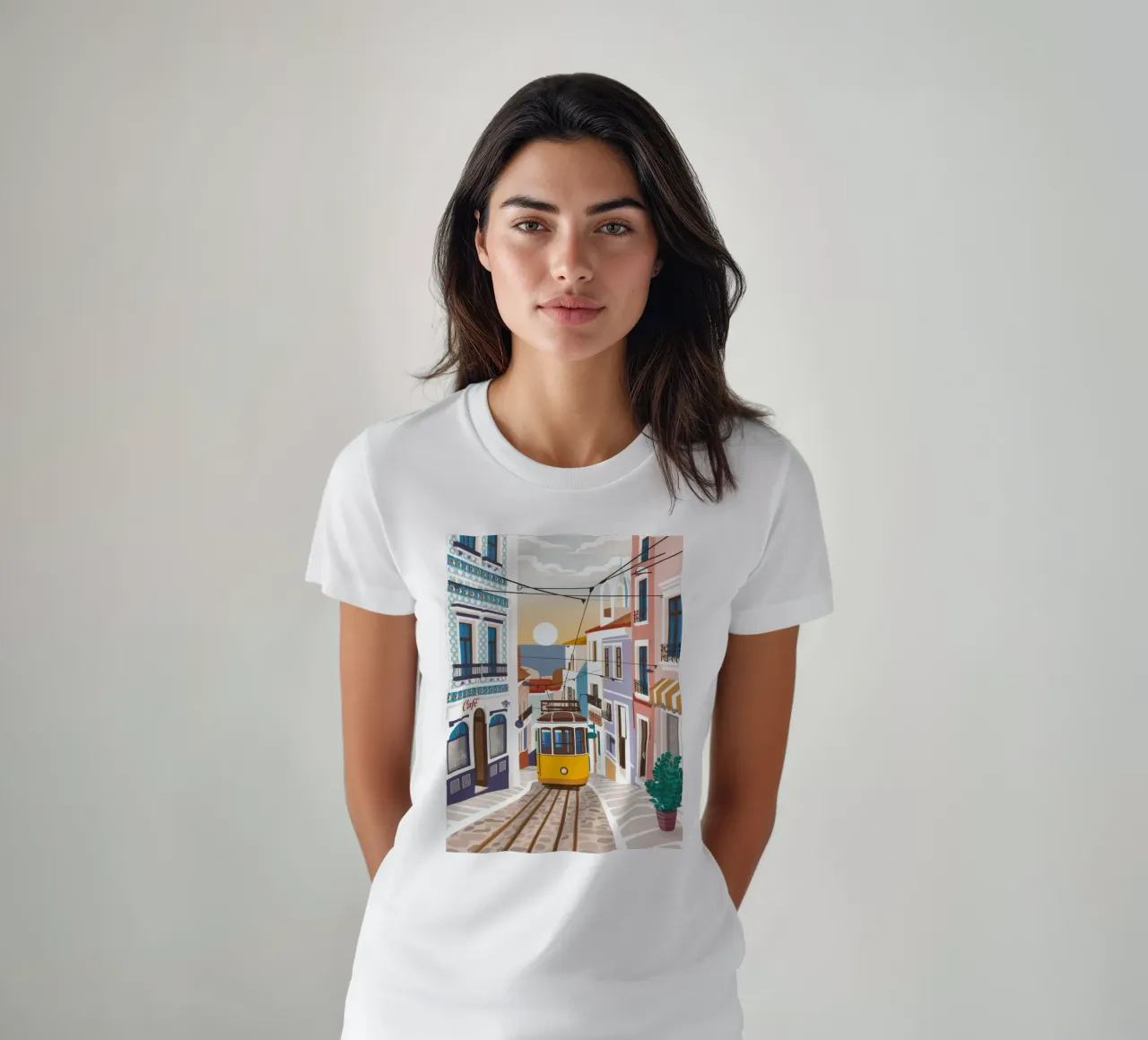 Viaggio in tram a Lisbona t-shirt da Obs Canvas