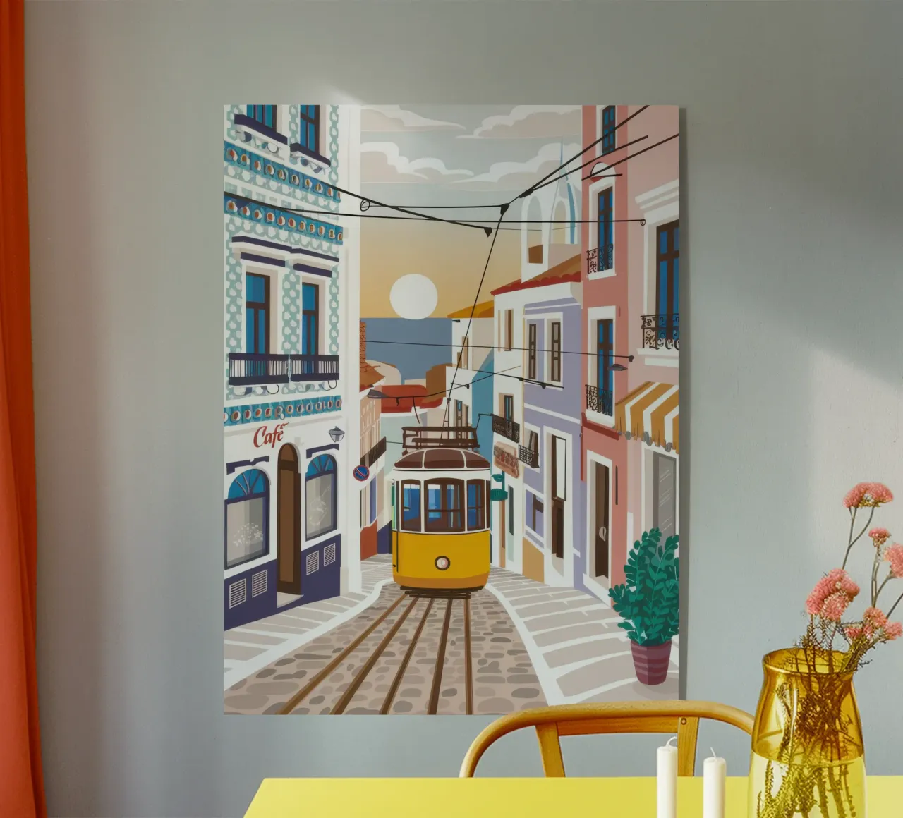 Viaggio in tram a Lisbona plexiglass da Obs Canvas