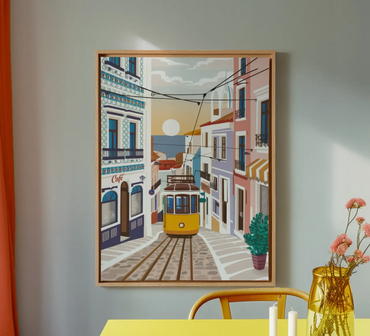 Viaggio in tram a Lisbona tela da Obs Canvas