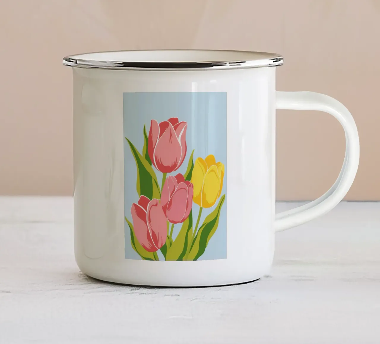 Semplice grazia dei tulipani tazza in smalto da Thistle Bloom
