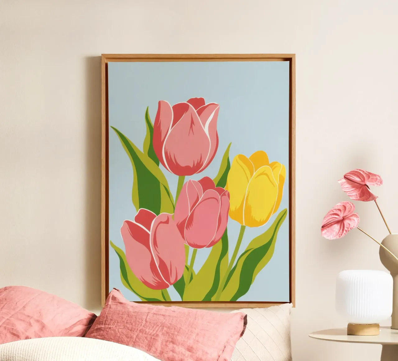 Eenvoudige tulp canvas met Baklijst van Thistle Bloom
