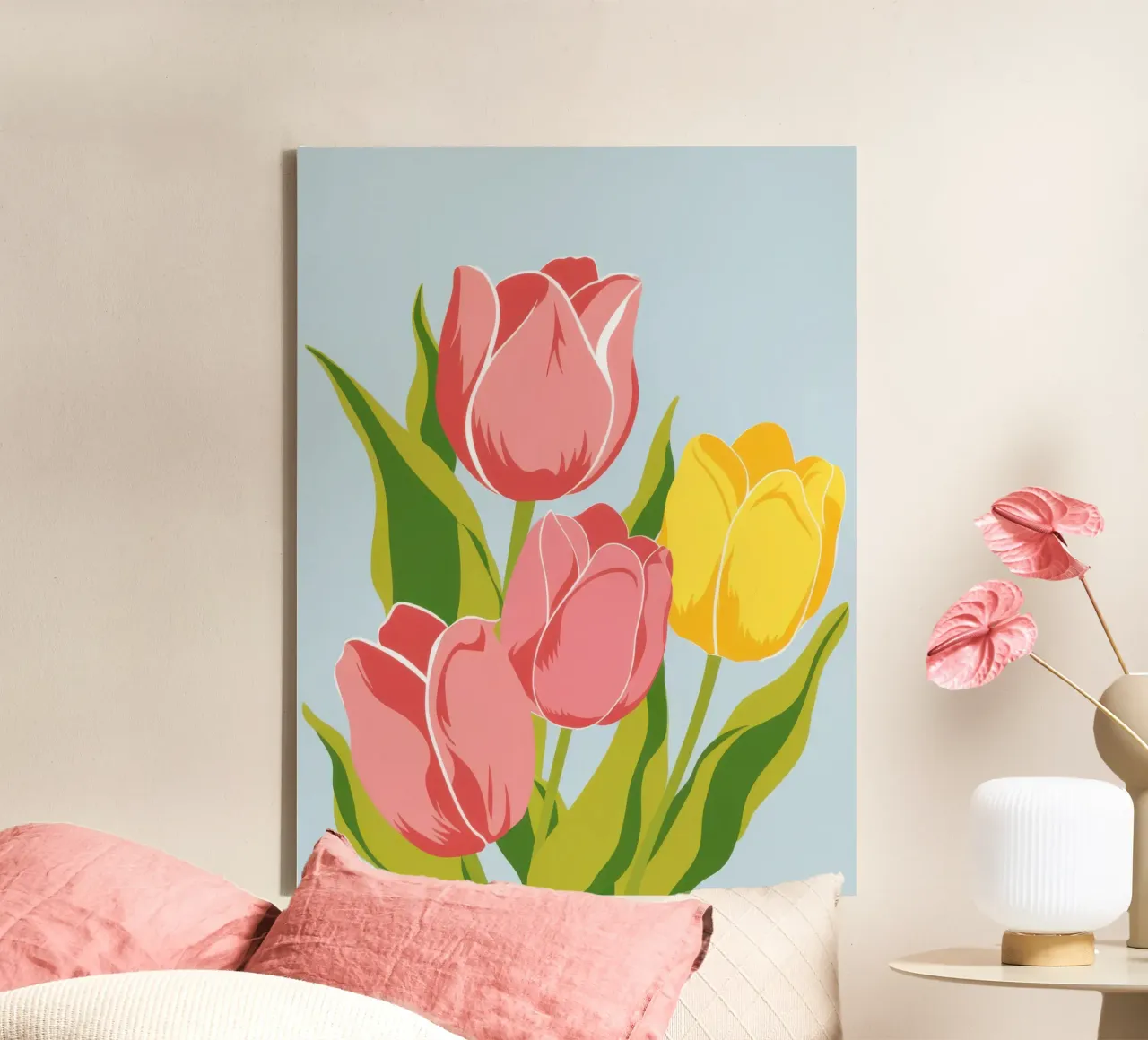 Eenvoudige tulp canvas met Baklijst van Thistle Bloom
