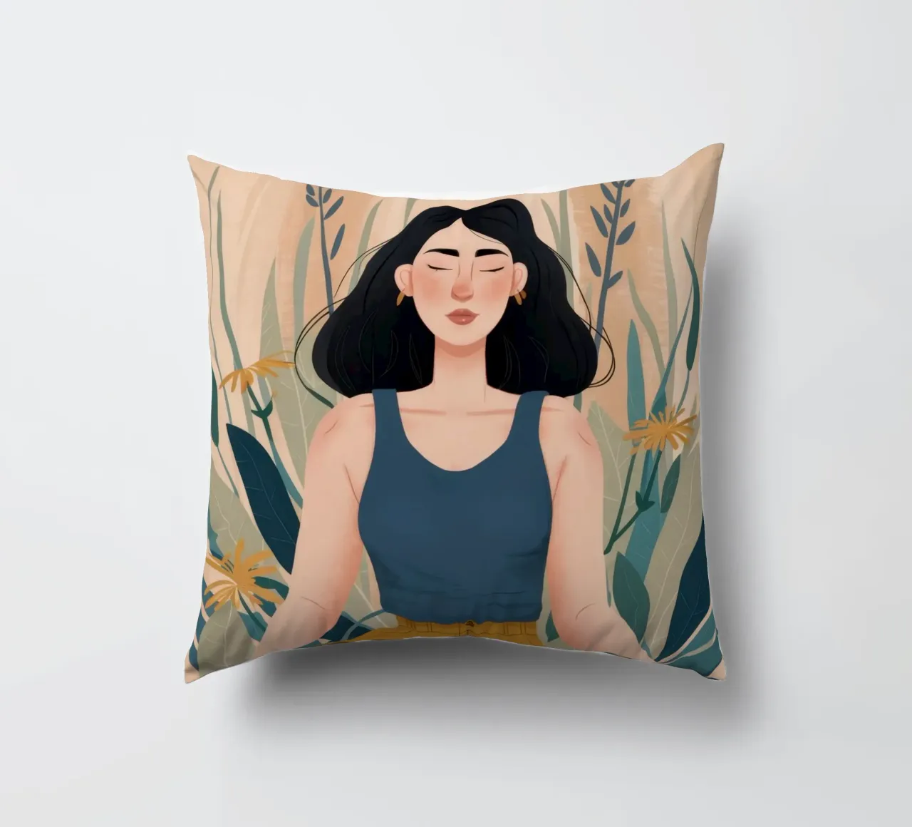 Serene Yoga Pose cuscino da Thistle Bloom