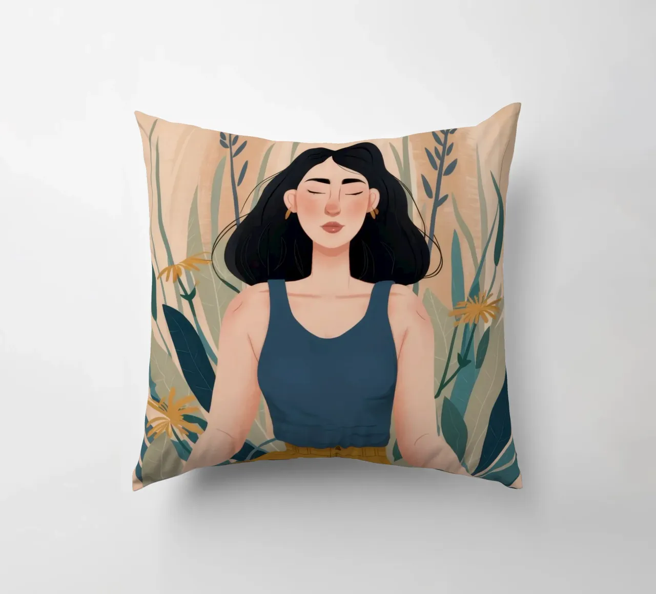 Serene Yoga Pose cuscino da Thistle Bloom