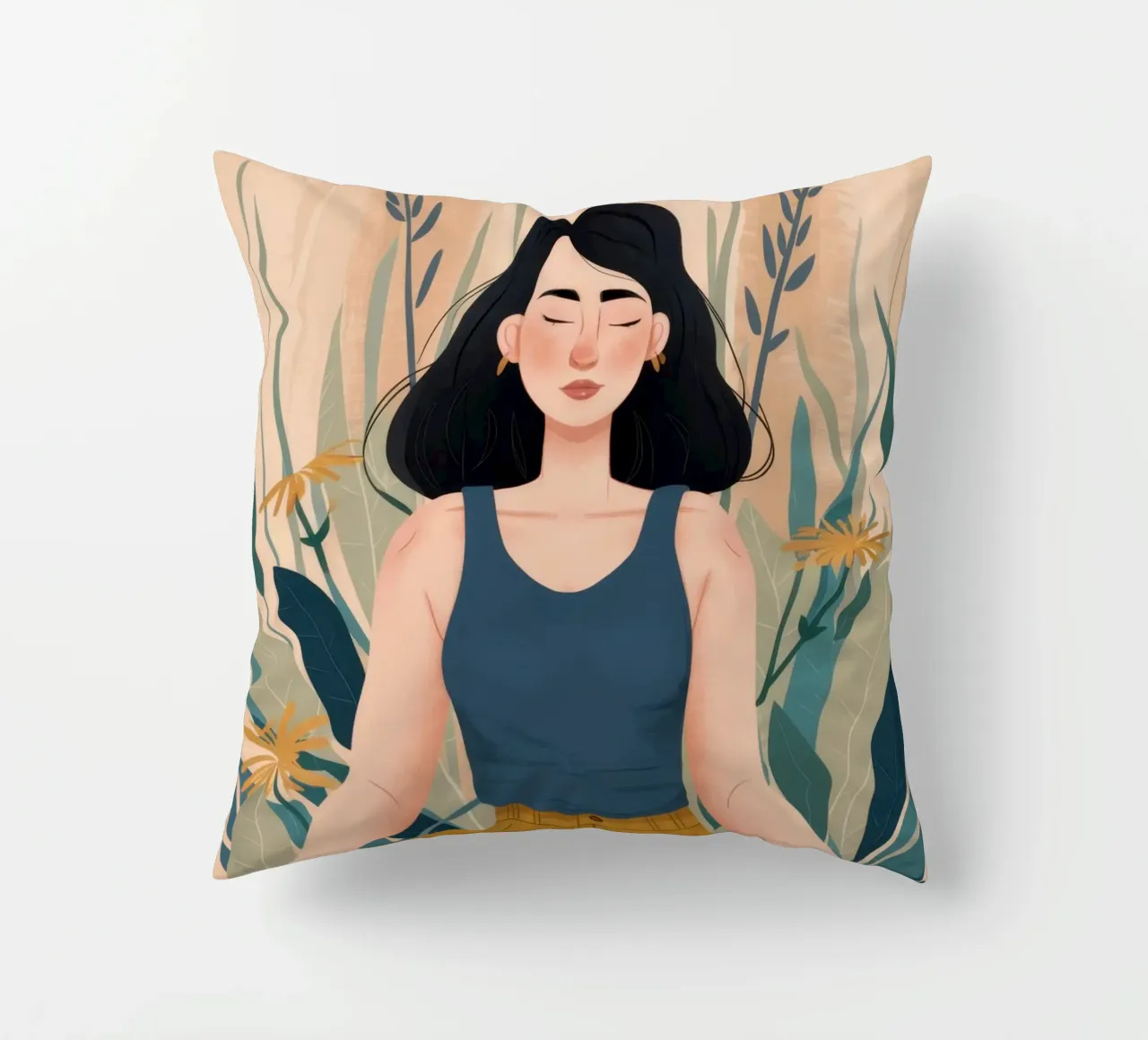 Serene Yoga Pose cuscino da Thistle Bloom