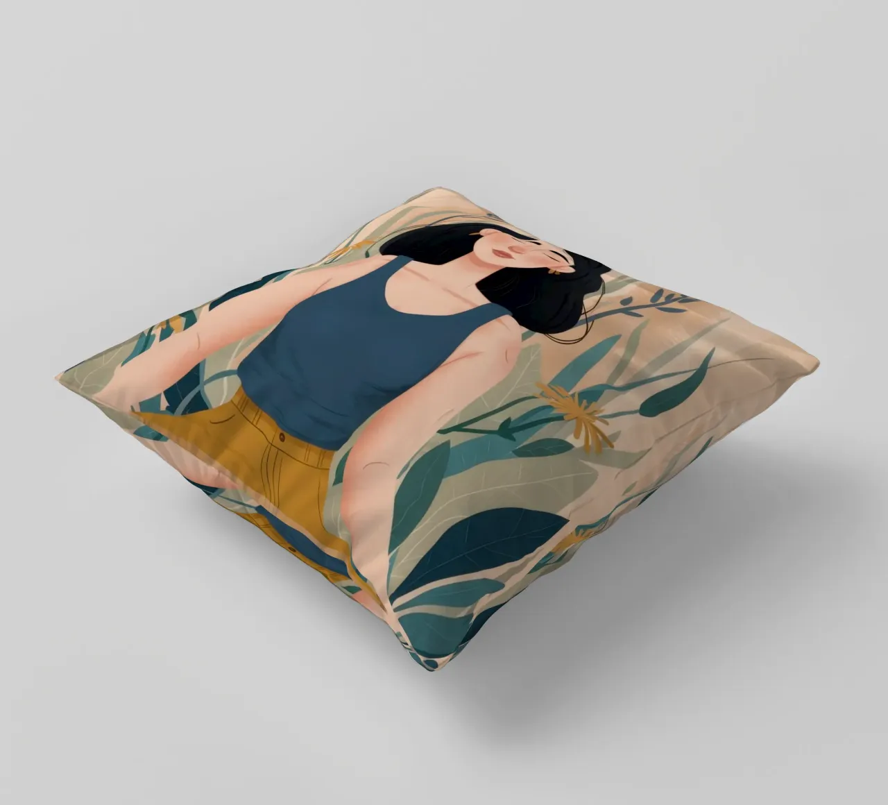 Serene Yoga Pose cuscino da Thistle Bloom