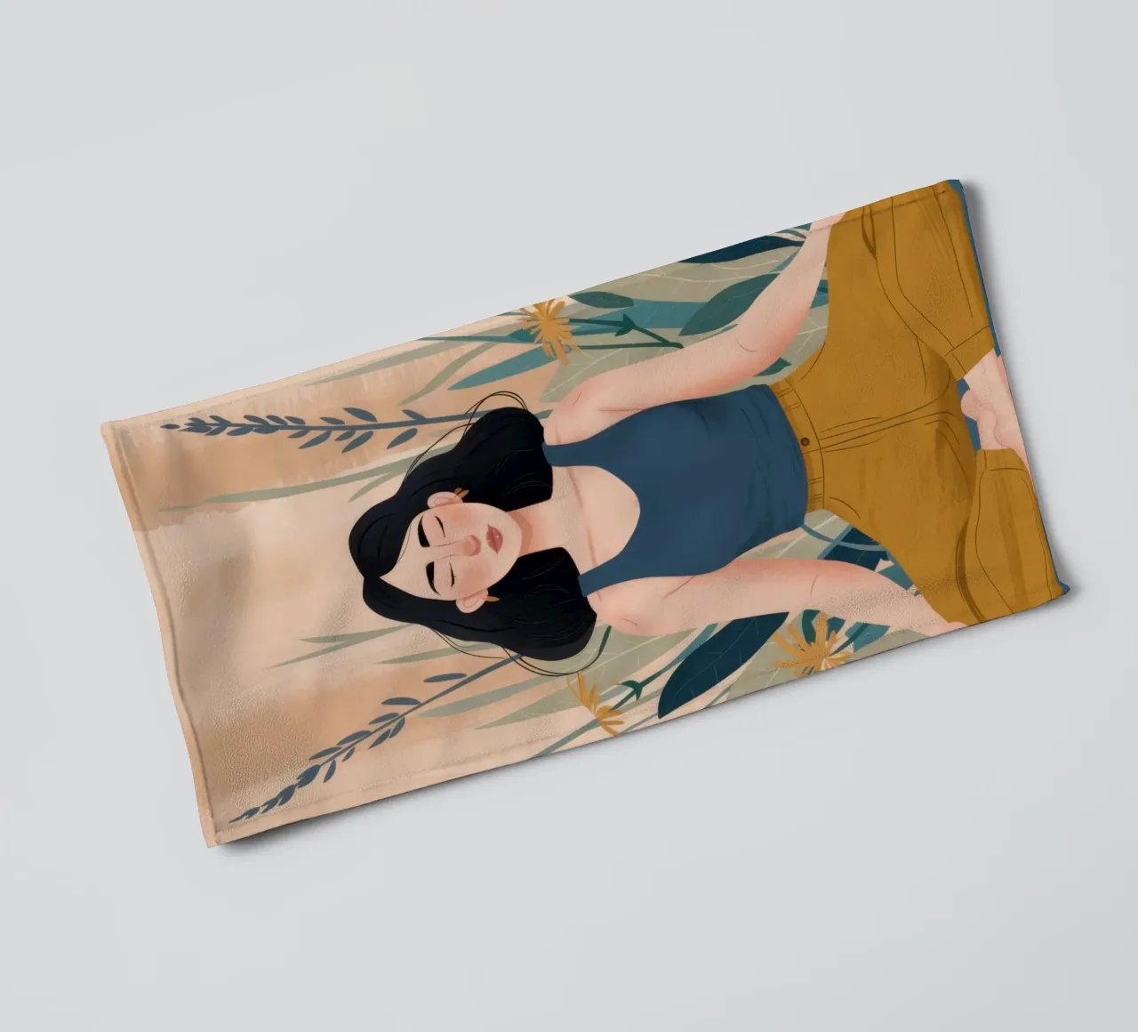 Serene Yoga Pose asciugamano da bagno da Thistle Bloom