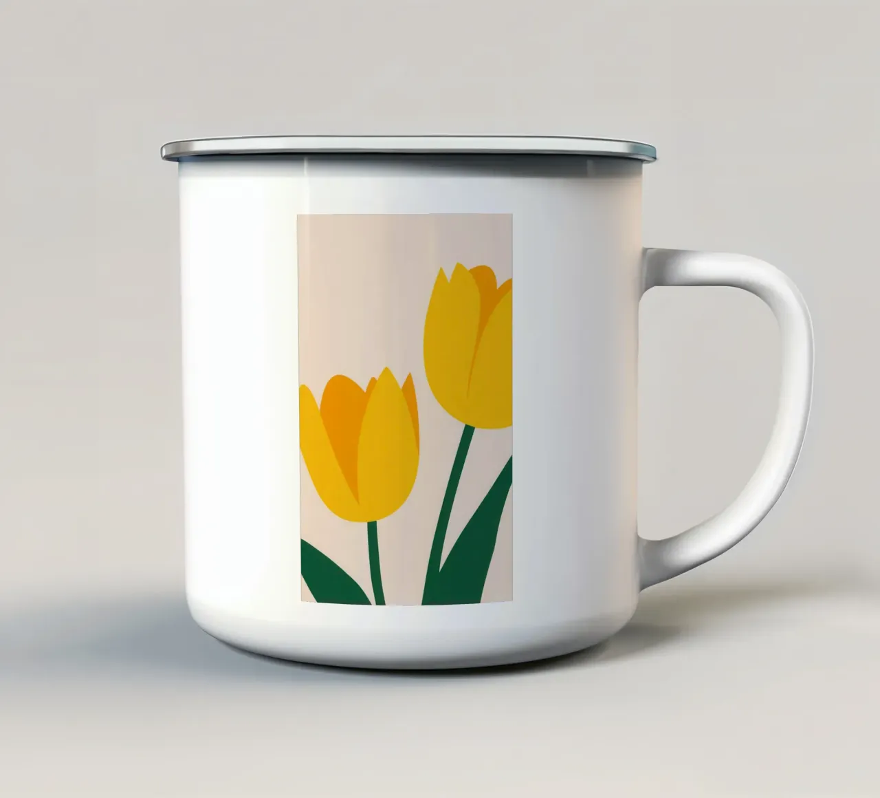Einfach Tulip Duo Emaille Tasse von Obs Canvas