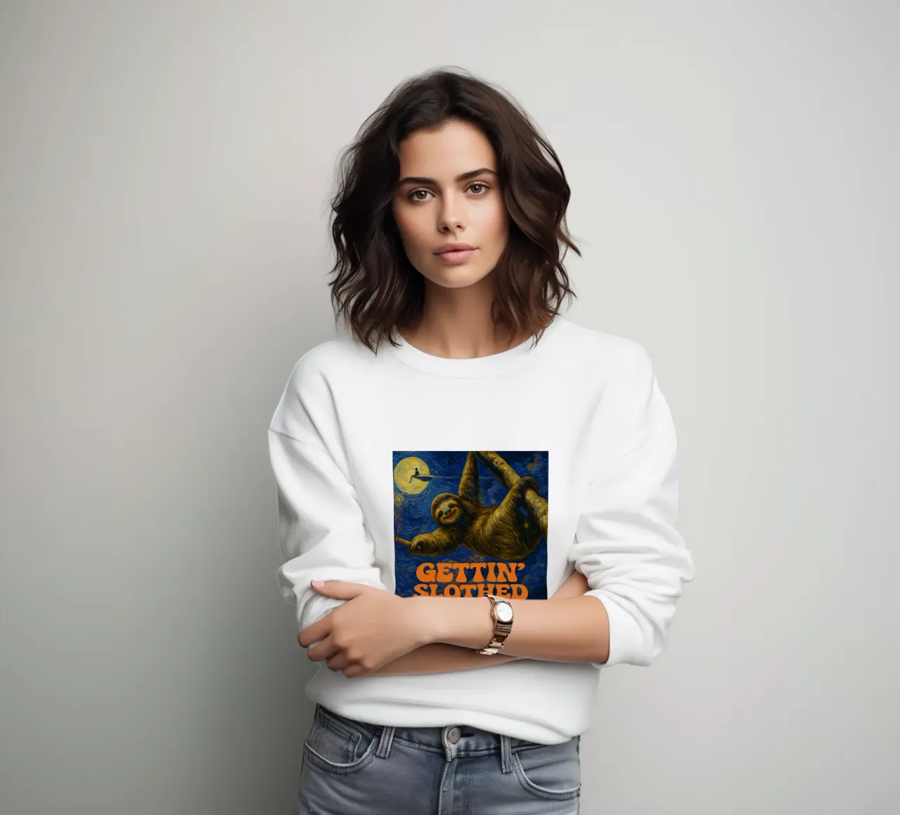 GETTIN´ SLOTHED felpa da Vintage Van Gogh
