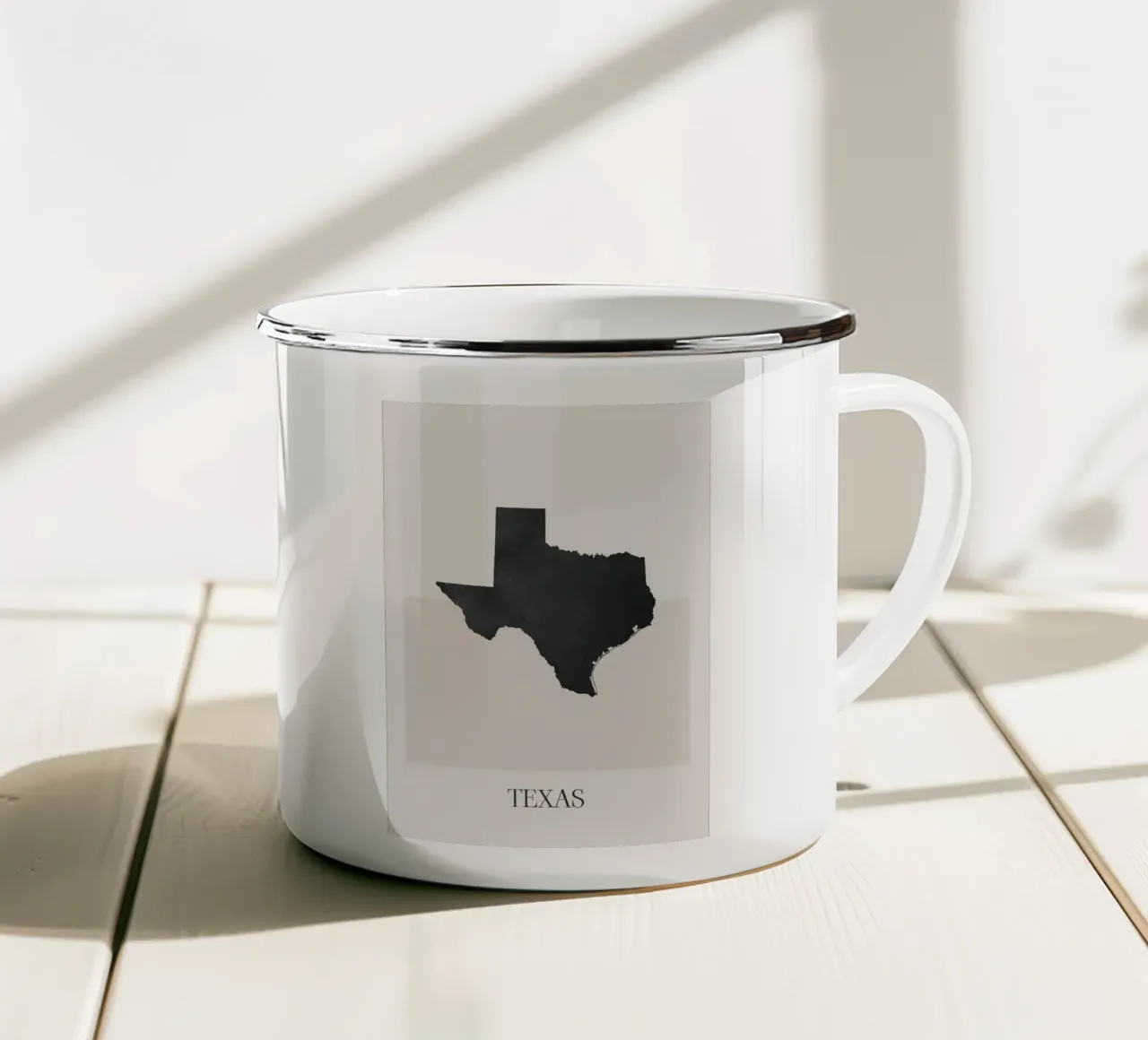 Mappa del Texas tazza in smalto da eugene shop