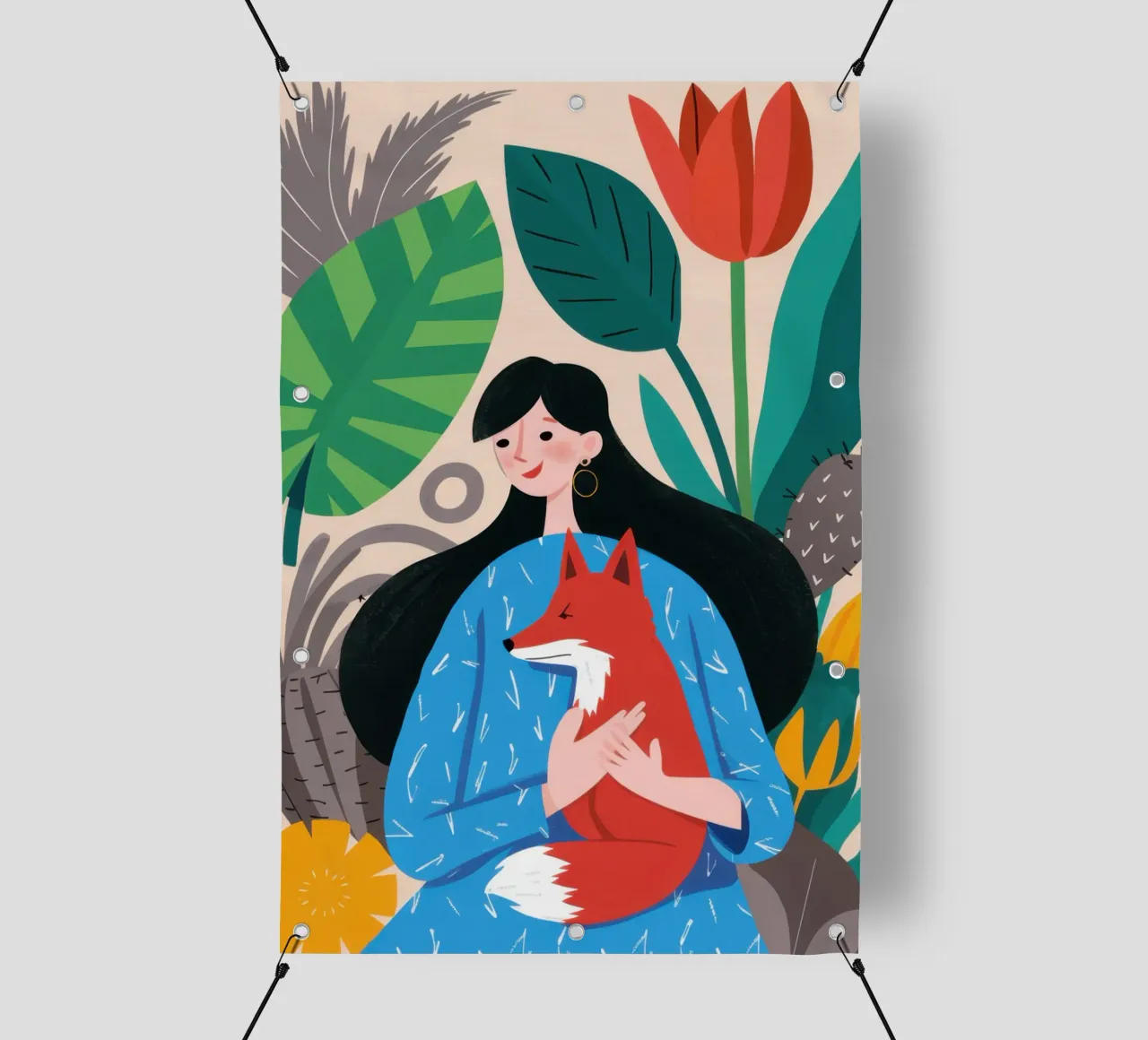 Foxy Abbraccia la tenerezza telo in pvc da Obs Canvas